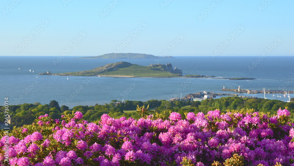 View of Irelands Eye Island from Howth Peninsula.