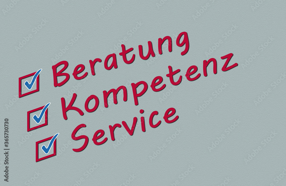 Fototapeta premium Beratung, Kompetenz und Service, Es stimmt alles!