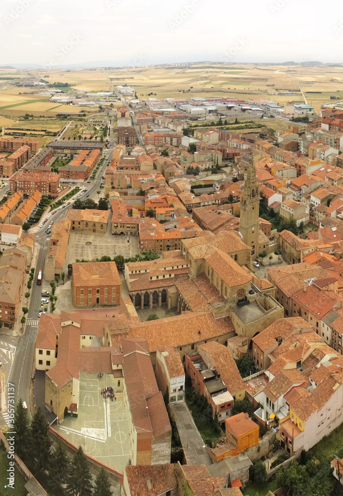 Aerial view in little village of La Rioja,Spain. Drone Photo