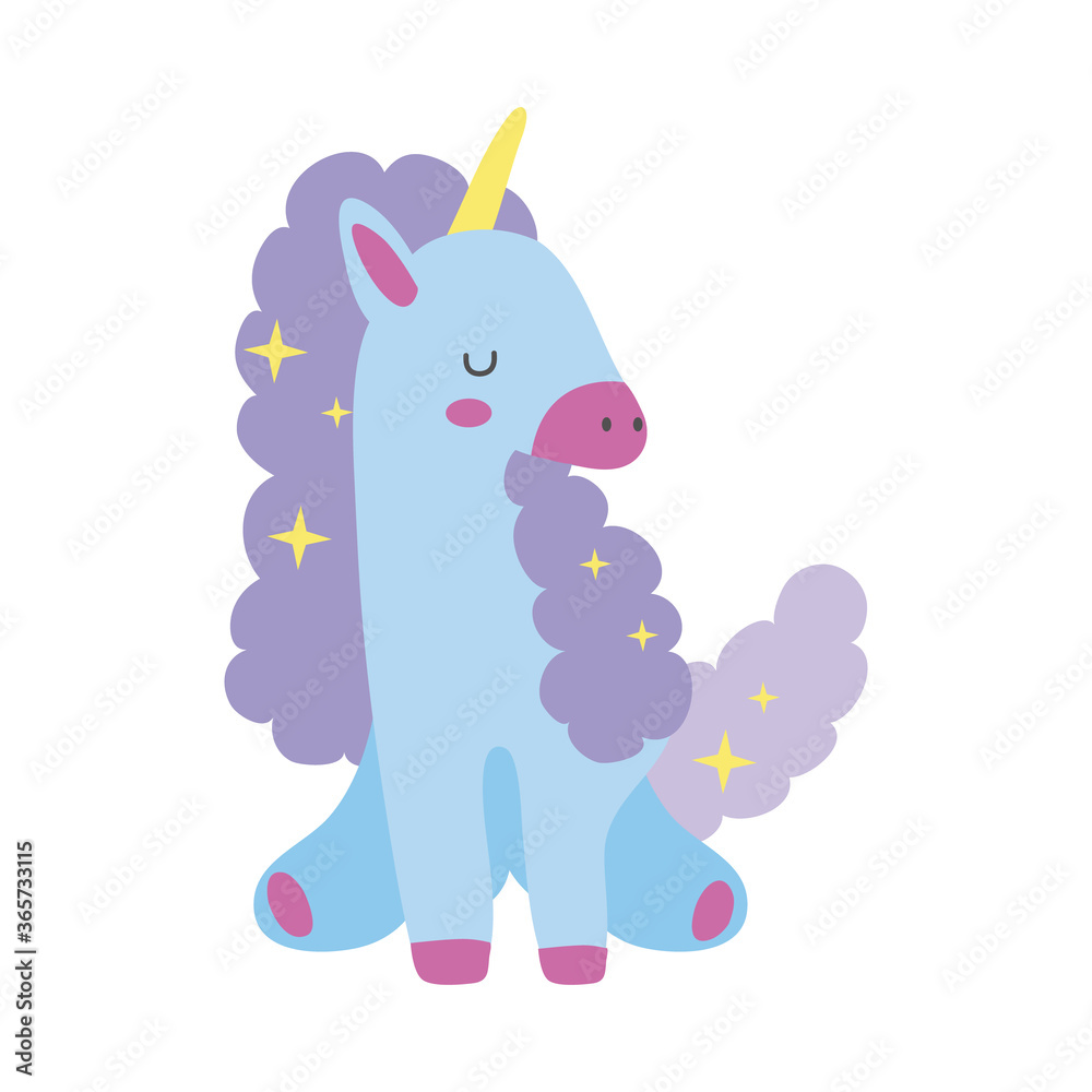 cute unicorn with stars magic horse hand draw style icon cute unicorn with stars magic horse hand draw style icon