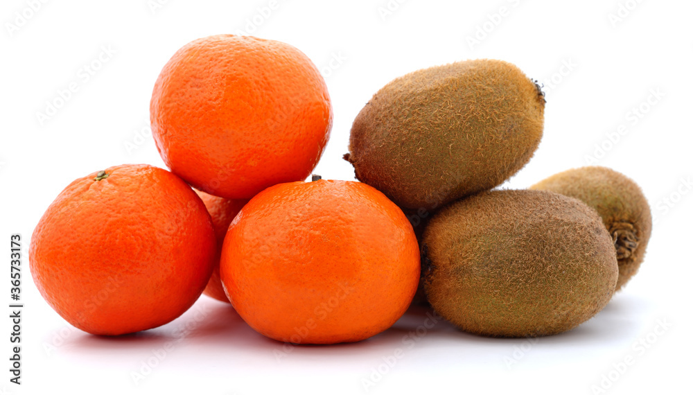 Tangerines and kiwi. Tangerines and kiwi.