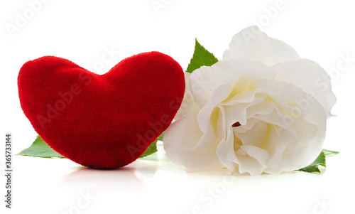 White rose and heart.