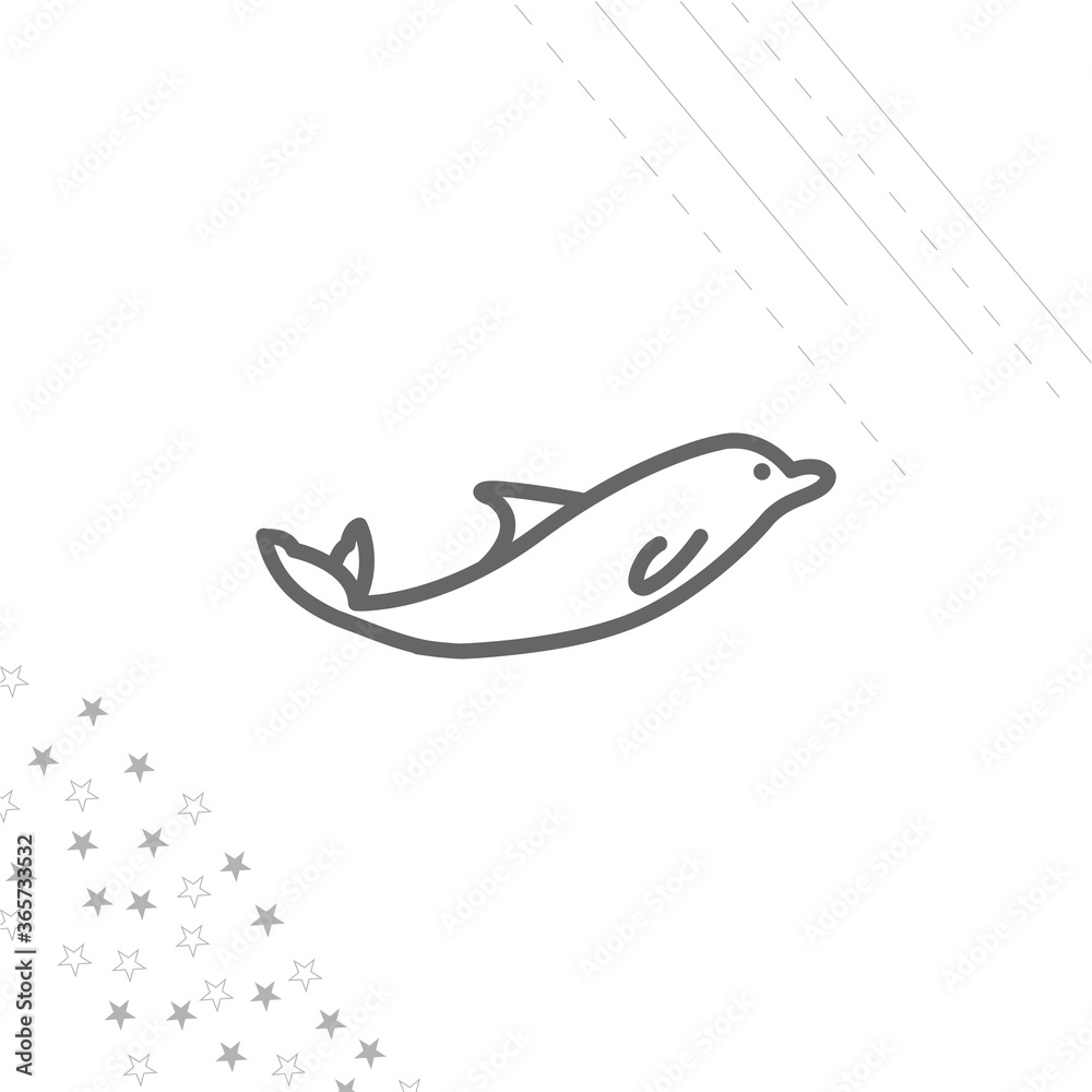 Dolphin isolated line icon for web and mobile Dolphin isolated line icon for web and mobile