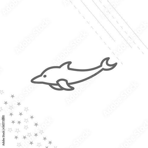 Dolphin isolated line icon for web and mobile