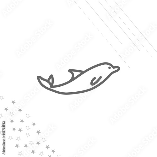 Dolphin isolated line icon for web and mobile