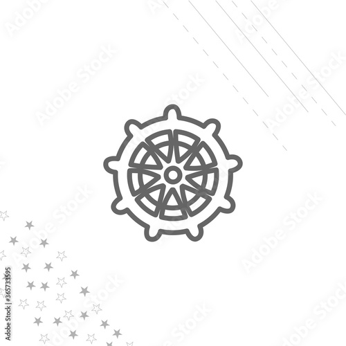 Handwheel isolated line icon for web and mobile