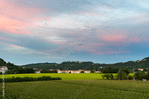 Beautiful countryside landscape in Altavilla Vicentina, Veneto
