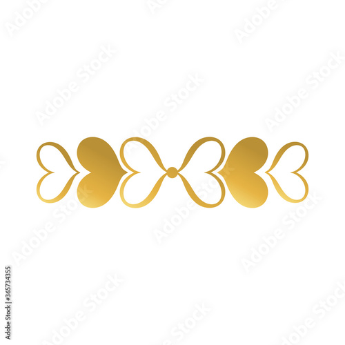 hearts alined frame decoration golden gradient style icon