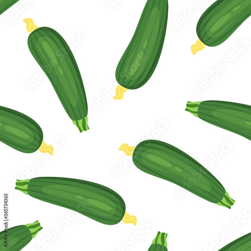seamless zucchini pattern isolated on white background