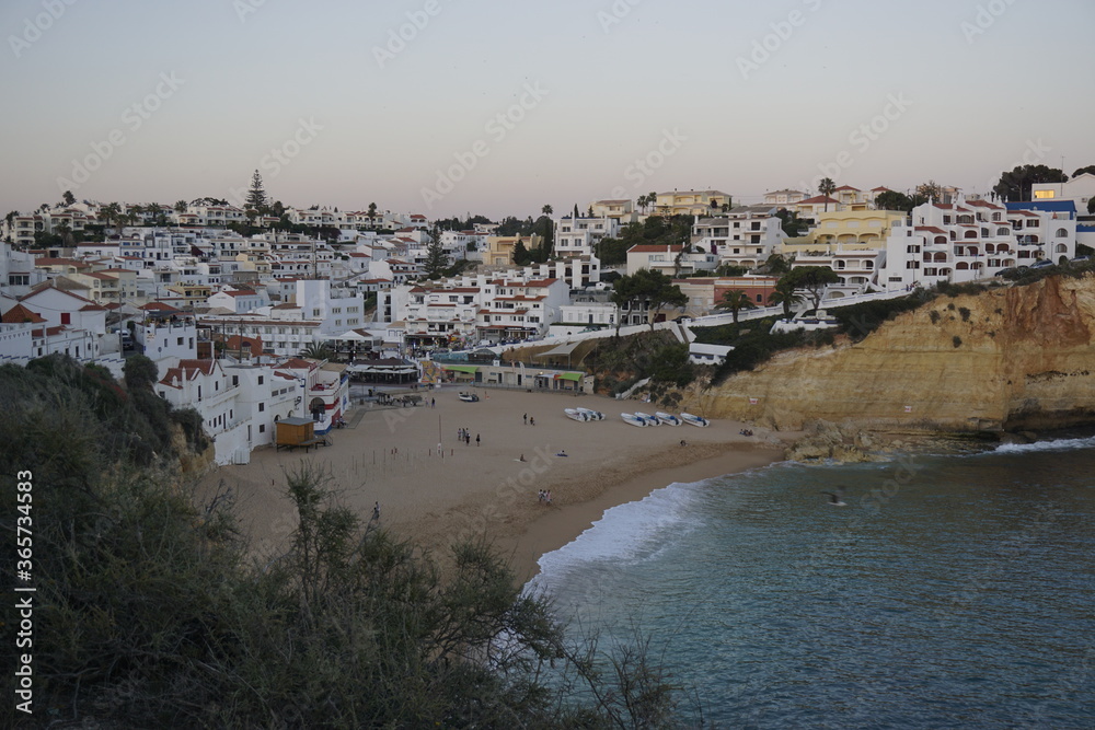 Carvoeiro, Portugal. Carvoeiro is a picturesque and traditional Portuguese resort town located in the Algarve with stunning coastline of golden beaches and dramatic natural scenery.