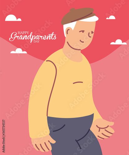 Grandfather of happy grandparents day vector design