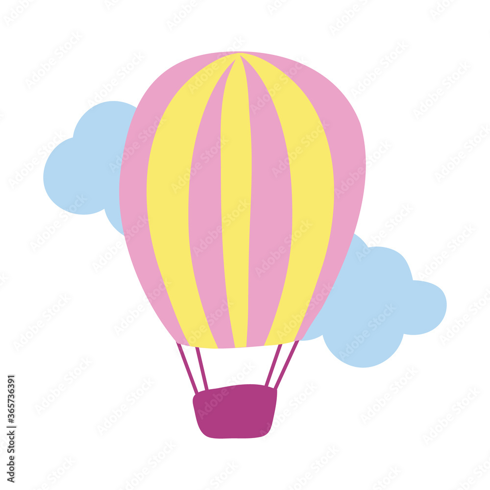 Obraz premium balloon air hot flying hand draw style icon