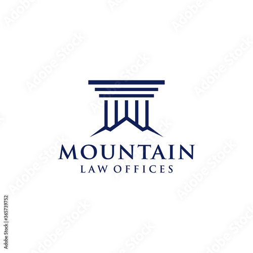 illustration logo vector graphics of mountains and pillars of lawyers, good for logos of lawyers