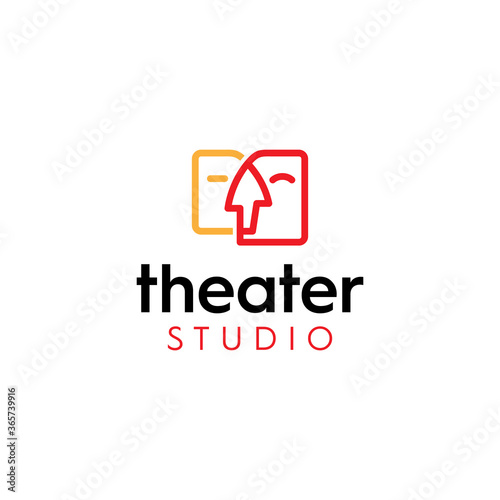 illustration logo vector graphics of abstract facial expression, good for studio theater logo