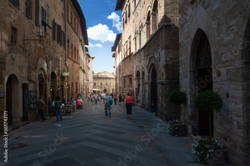 Street of San Gimignano in Tuscany