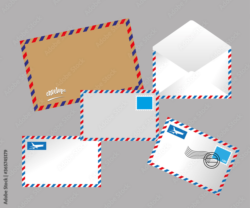 letter envelope vector illustration blue background letter envelope vector illustration blue background