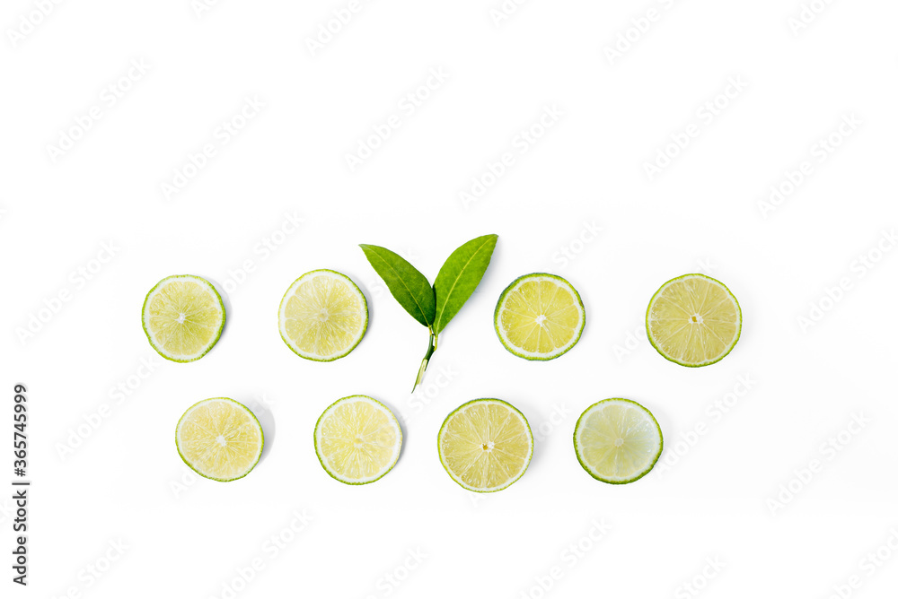 Lime fruit creative layout group limes