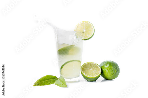 glass of water with lime