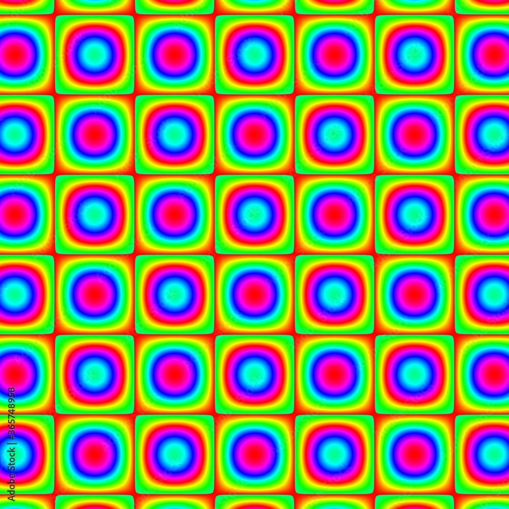 二変数関数の色相表示によるカラフルな幾何学模様