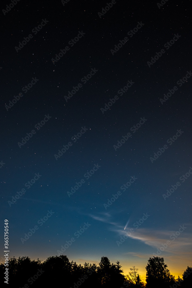 The Neowise comet streaks across the sky above Puget Sound The Neowise comet streaks across the sky above Puget Sound