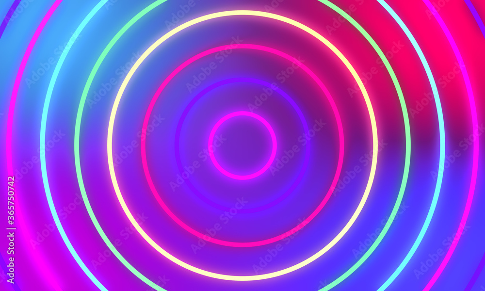 Abstract colorful neon light circles background. Abstract colorful neon light circles background.