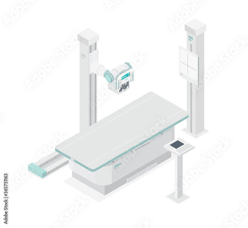 operating room with X-ray medical scan
Medical Machine hospital diagnostic equipment healthcare technology  isometric isolated object 3d