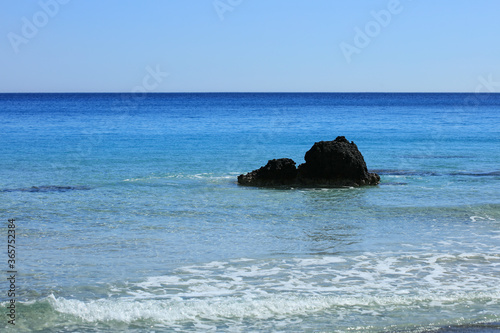 Amazing blue lagoon kedrodasos beach creta island red sand cost clear waters modern background high quality prints photo