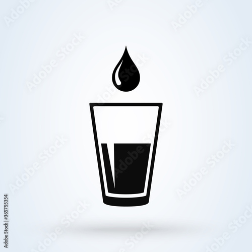 water glass drop icon. vector Simple modern design illustration.