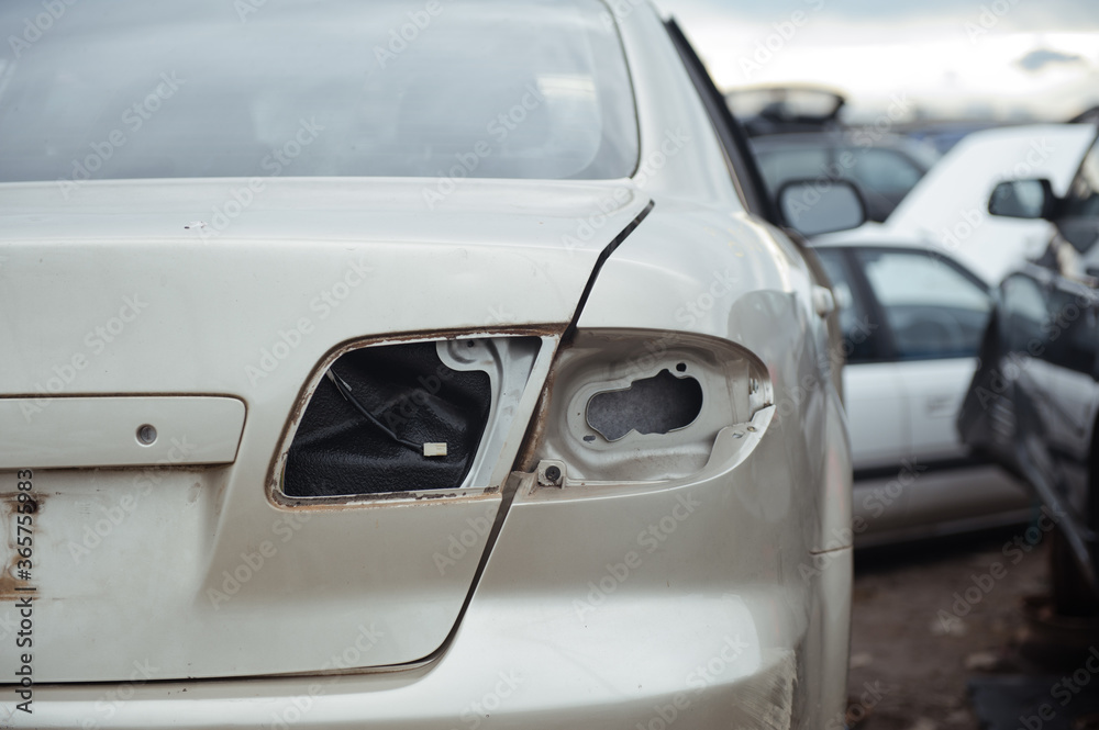 Melbourne, Victoria / Australia - July 18 2020: Old wrecked cars in junkyard. Car recycling. Melbourne, Victoria / Australia - July 18 2020: Old wrecked cars in junkyard. Car recycling.