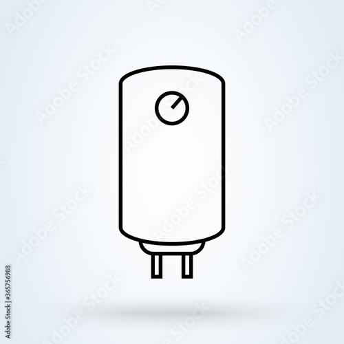 Boiler water heater line. Simple modern icon design illustration.