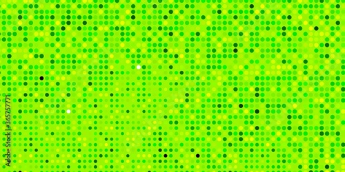 Light Green, Yellow vector template with circles. Colorful illustration with gradient dots in nature style. Pattern for booklets, leaflets.