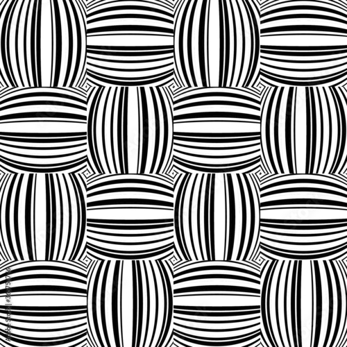 Tableau sur toile pattern with bulge horizontal and vertical black lines
