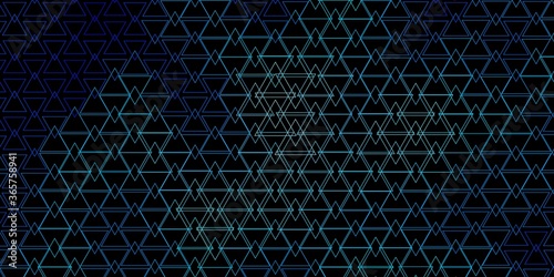 Dark BLUE vector background with lines, triangles. Gradient triangles in abstract style on simple form. Pattern for commercials.