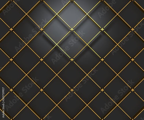 Slika na platnu Royal lily pattern background. Heraldic backdrop. 3D rendering