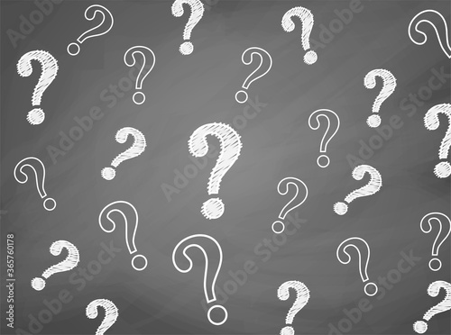 Question mark on chalkboard background. vector.