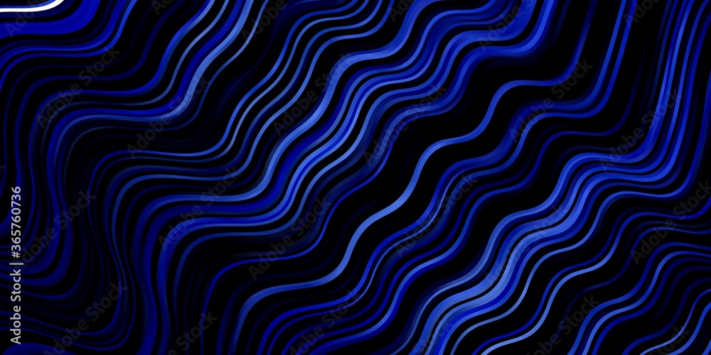Dark BLUE vector template with lines. Colorful illustration, which consists of curves. Best design for your ad, poster, banner.