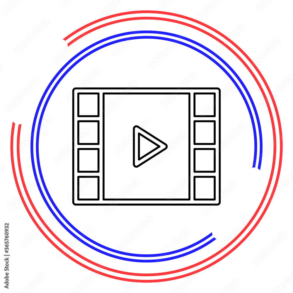 vector clip play button icon - movie media symbol vector clip play button icon - movie media symbol