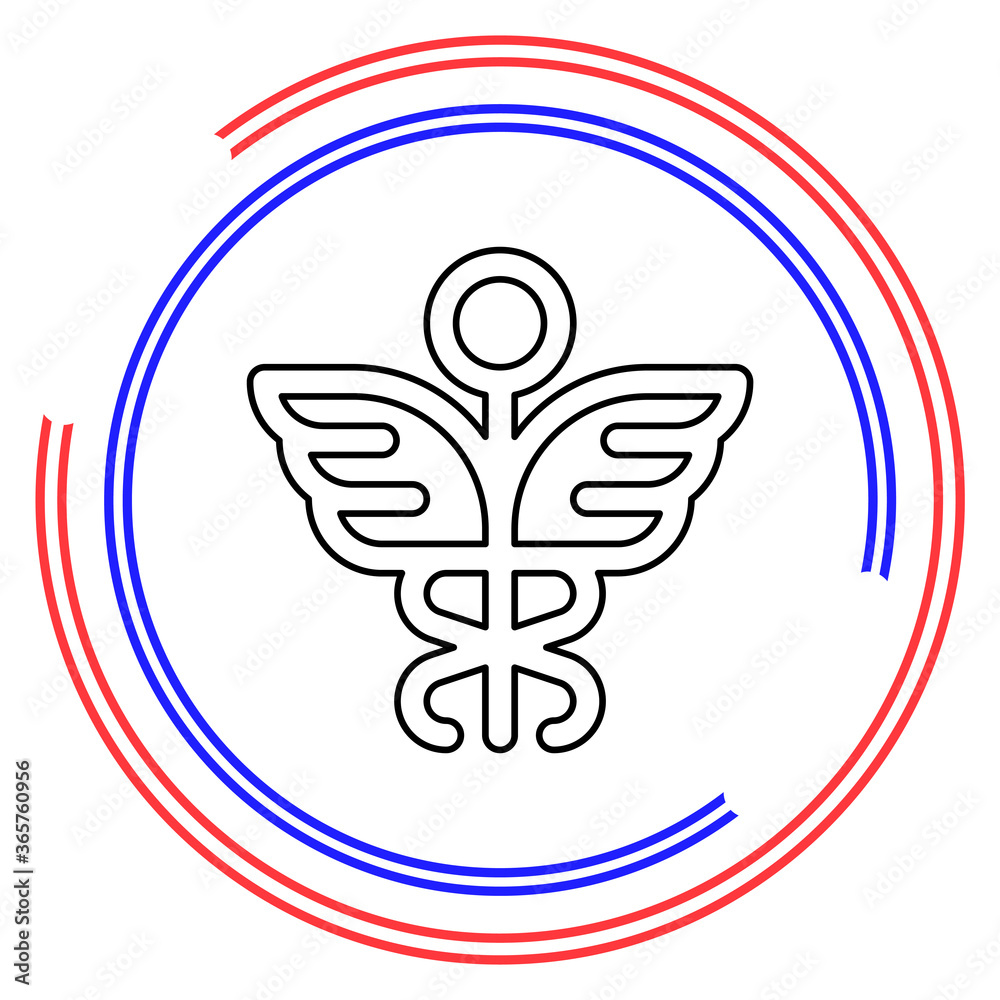 medical symbol - caduceus icon - health sig
