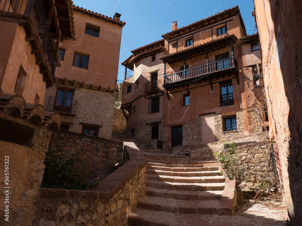 Albarracín is a small town in the hills of east-central Spain, above a curve of the Guadalaviar River. Towering medieval .10th-century Andador Tower. 16th-century Catedral del Salvador