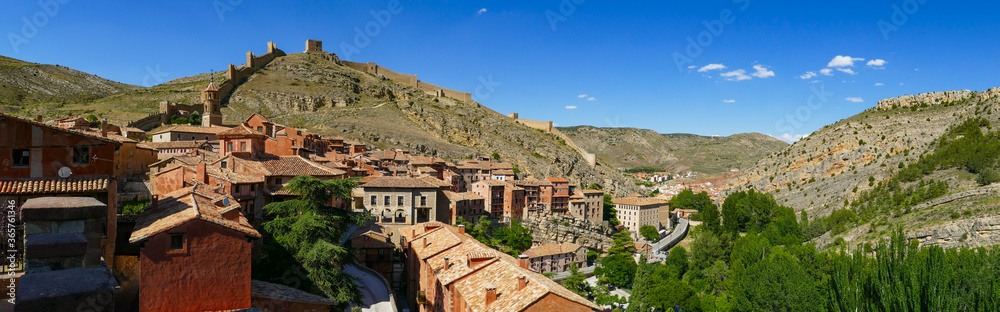 Albarracín is a small town in the hills of east-central Spain, above a curve of the Guadalaviar River. Towering medieval .10th-century Andador Tower. 16th-century Catedral del Salvador