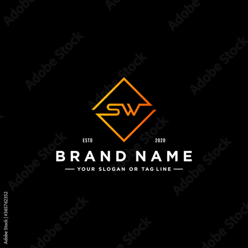 letter SW colorful logo design vector