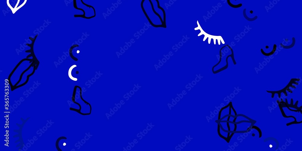 Fototapeta premium Light BLUE vector backdrop with woman's power symbols.