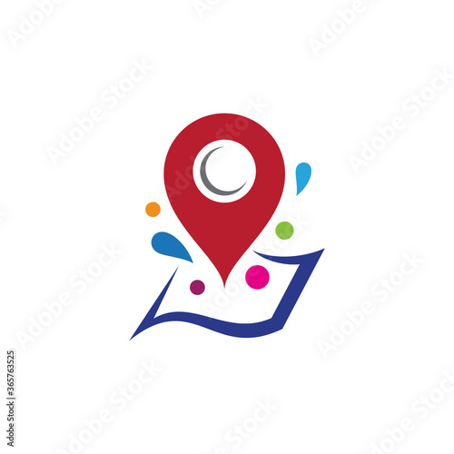 Free Download Pin point and map logo, Navigation mobile app icon, Colorful flat logo style - GFXLoad