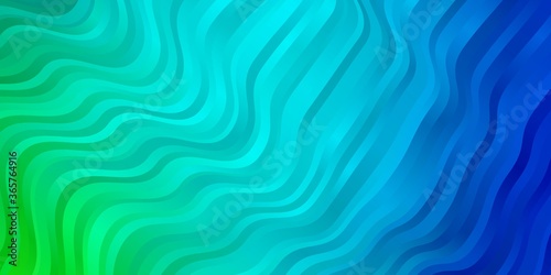 Light Blue, Green vector pattern with wry lines. Colorful illustration in circular style with lines. Best design for your ad, poster, banner.