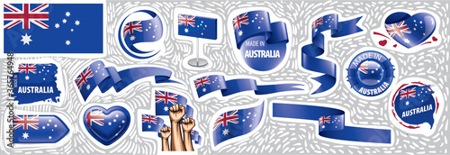 Vector set of the national flag of Australia in various creative designs