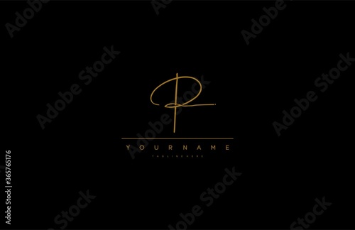 P Letter Manual Elegant Minimal Signature Logo