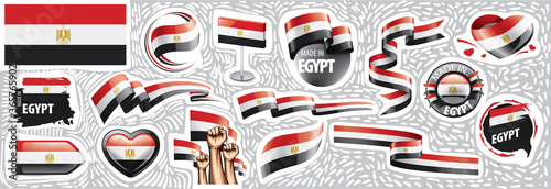 Vector set of the national flag of Egypt in various creative designs