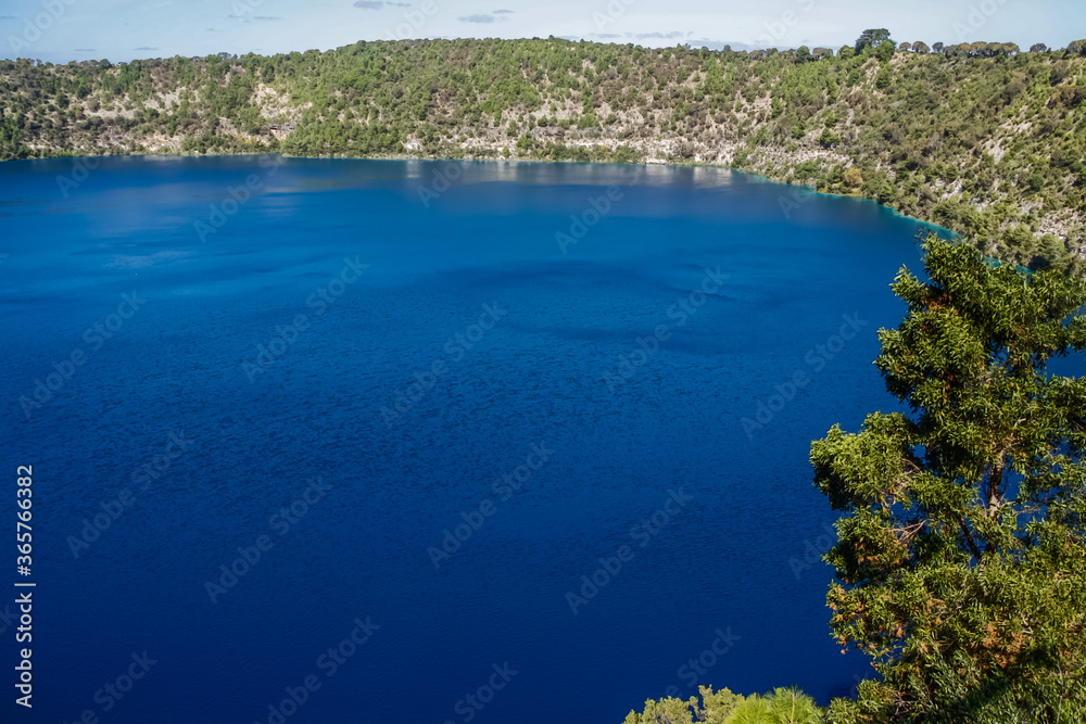 Blue Lake, one of four crater lakes on Mount Gambier maar, in the Limestone Coastal region of South Australia.