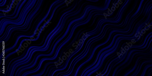 Dark BLUE vector background with bent lines. Abstract gradient illustration with wry lines. Pattern for websites, landing pages.
