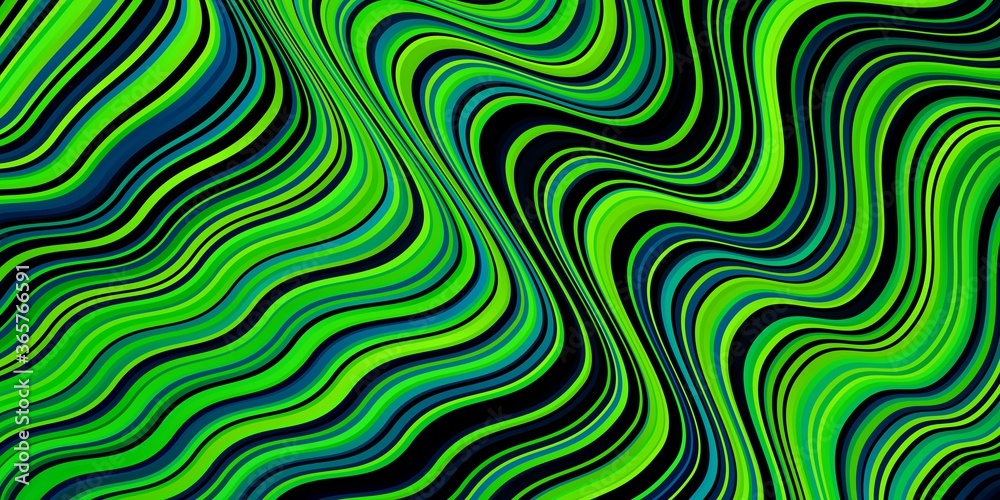 Fototapeta premium Light Blue, Green vector texture with wry lines. Colorful geometric sample with gradient curves. Pattern for websites, landing pages.